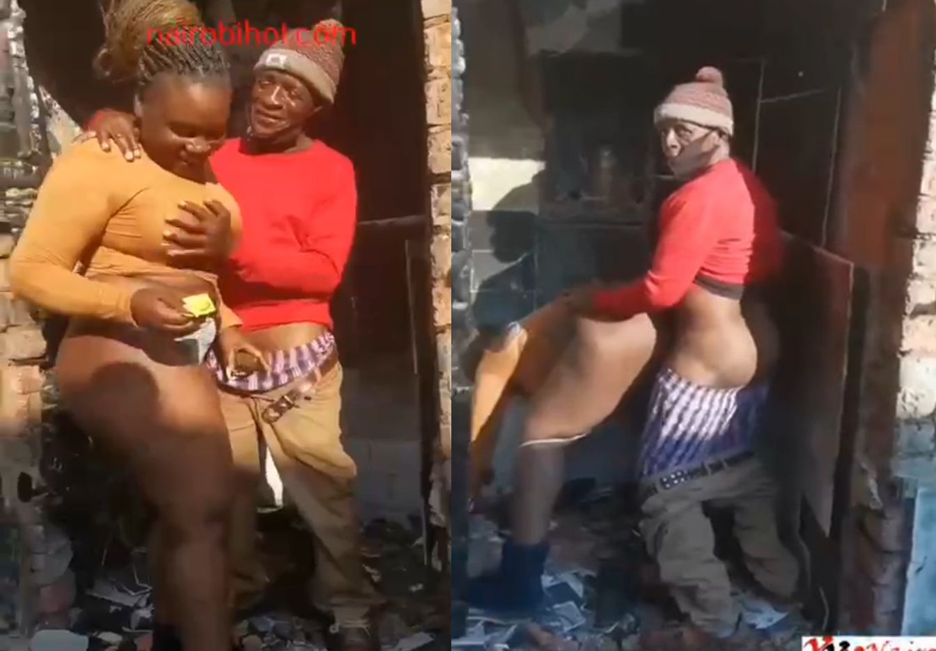 Crazy Old Man Having Doggy Sex With African Prostitute With Big Ass In Public (18+)