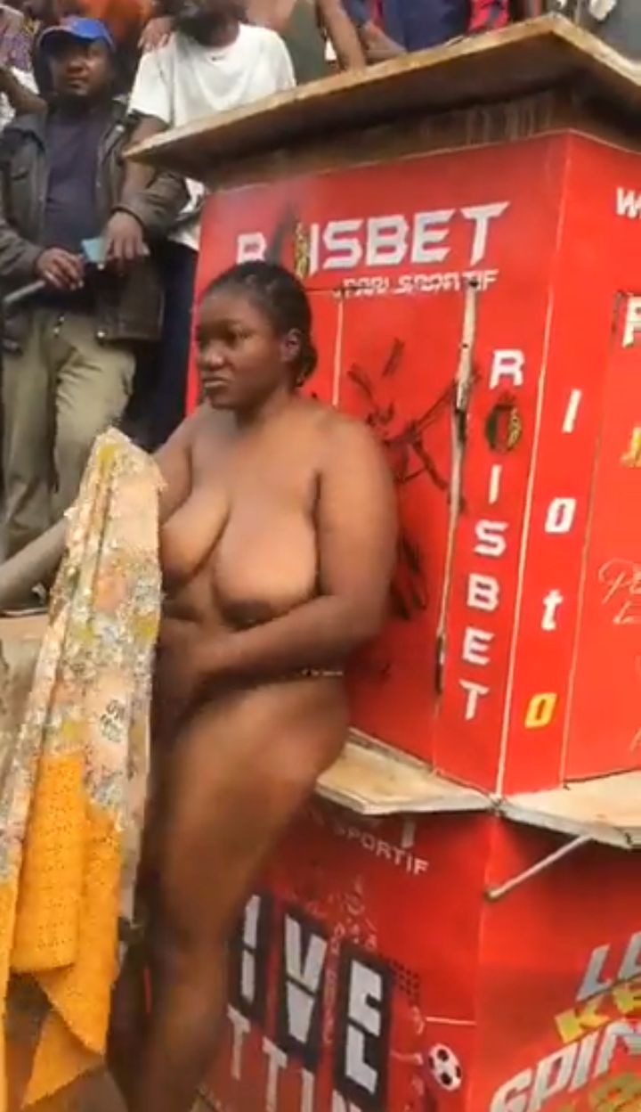 Woman With Big Breasts Stripped Naked In Public For Stealing In Cameroon  (18+) - wownews