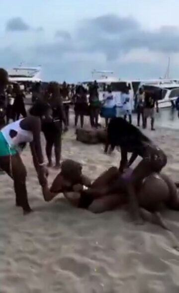 Big Boobs Exposed Everywhere As American Girls Fight On The Beach In Public